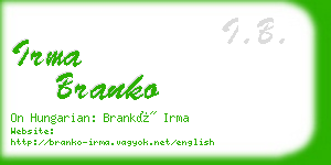 irma branko business card